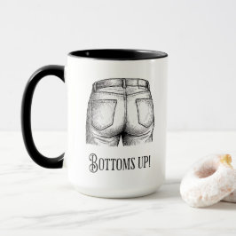 Bottoms Up! Funny White Elephant Gift Christmas Mok