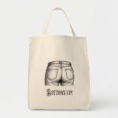 Bottoms Up! Funny White Elephant Gift Christmas Tote Bag (Voorkant)