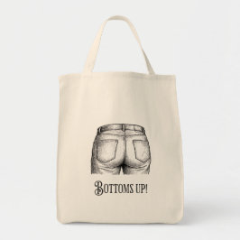 Bottoms Up! Funny White Elephant Gift Christmas Tote Bag