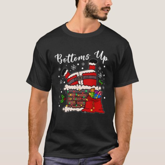 Bottoms Up Grappige Sinterklaas Gevangen In Schoor T-shirt (Voorkant)