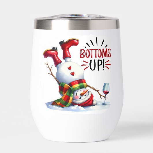 Bottoms Up grappige sneeuwpop gepersonaliseerd (Voorkant)