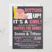 Bottoms Up Luiers voor Drinken Het is een meisje Kaart (Voorkant)