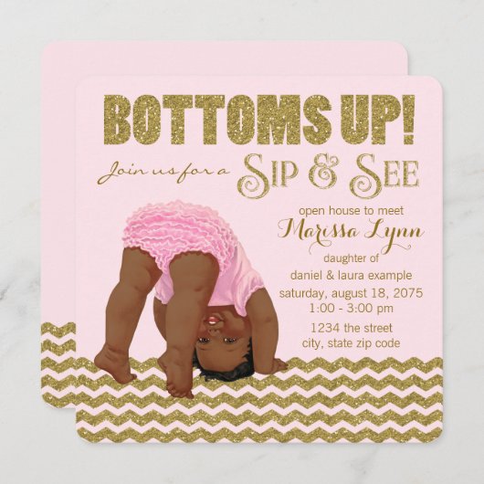 Bottoms Up Meisjes Sip en See Kaart (Voorkant / Achterkant)