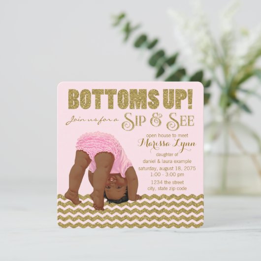 Bottoms Up Meisjes Sip en See Kaart (Staand voorkant)