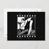 Bottoms Up Retro Lady Drink Huge Martini Briefkaart (Voorkant / Achterkant)