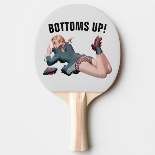 BOTTOMS UP RETROGIRL PONG PADDLE TAFELTENNISBATJE (Voorkant)