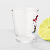 Bottoms up schattige sneeuwman Drink wijn Shot Glas (Links)