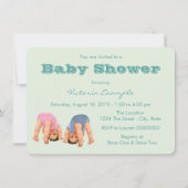 Bottoms Up Twin Baby shower Kaart (Achterkant)