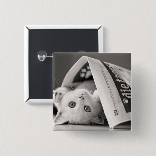 Botton Cat Vierkante Button 5,1 Cm (Voorkant /achterkant)