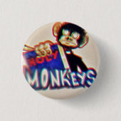 Botton Holy Monkeys Ronde Button 3,2 Cm (Voorkant)