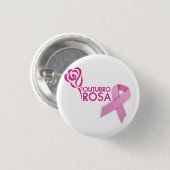 Botton Outubro Rosa Ronde Button 3,2 Cm (Voorkant /achterkant)