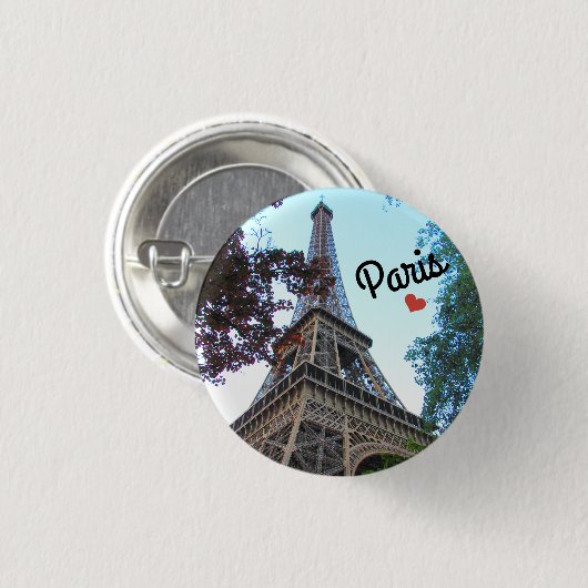 Botton / Pin ~ Paris, France Ronde Button 3,2 Cm (Voorkant /achterkant)