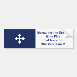 Bottony Blue Flag, Hurrah. Bumpersticker