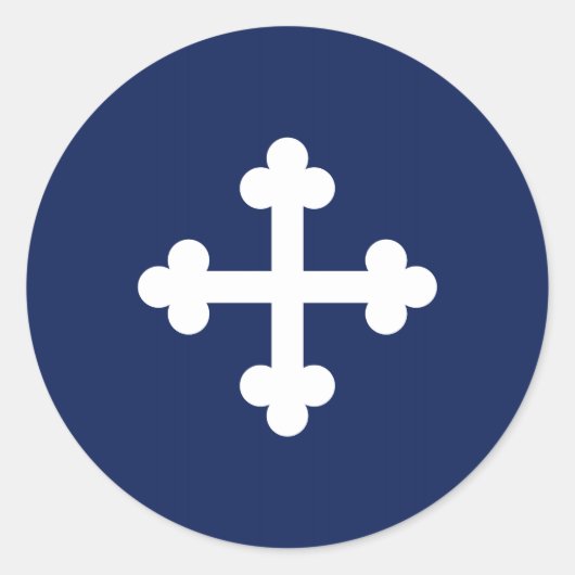 Bottony Blue Flag Ronde Sticker (Voorkant)