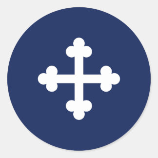 Bottony Blue Flag Ronde Sticker