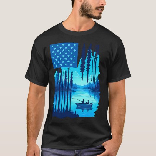 Botvis Amerikaanse Vlag Vissen T-shirt (Voorkant)