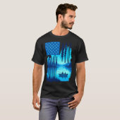 Botvis Amerikaanse Vlag Vissen T-shirt (Voorkant volledig)