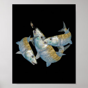 Botvissen jagen Een Zoutwater Vliegvissen & Ont Poster