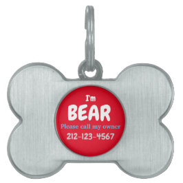 Botvormig label huisdieren naamplaatje