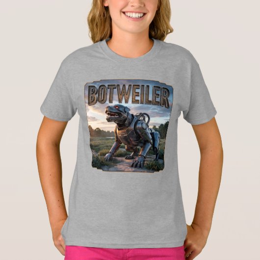 Botweiler Fotografisch – Robot Rottweiler Grappig T-shirt (Voorkant)