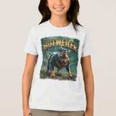 Botweiler Illustratie – Grappige Robot Rottweiler Tri-Blend Shirt (Voorkant)