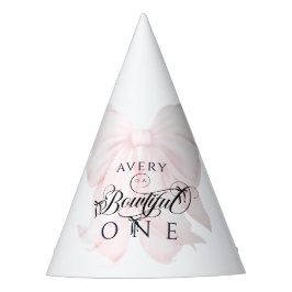 Botwiful One 1st Birthday Pink Bow Girls Feesthoedjes