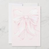 Botwiful One 1st Birthday Pink Bow Girls Kaart (Achterkant)