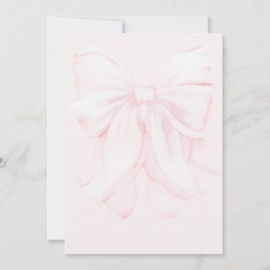 Botwiful One 1st Birthday Pink Bow Girls Kaart (Achterkant)