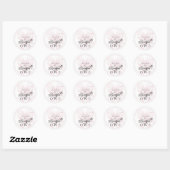 Botwiful One 1st Birthday Pink Bow Girls Ronde Sticker (Vel)