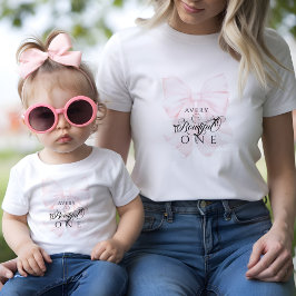 Botwiful One 1st Birthday Pink Bow Girls T-shirt