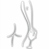 Boty en wijn om 00 uur sticker (Voorkant)