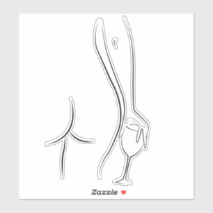 Boty en wijn om 00 uur sticker