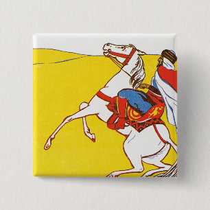 Bou-Saada Hotel Du Caid Vierkante Button 5,1 Cm