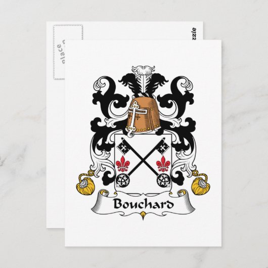 Bouchard Family Crest Briefkaart (Voorkant / Achterkant)