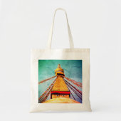 Boudhanath Stupa, Boeddha, Himalaya, Nepal Tote Bag (Voorkant)