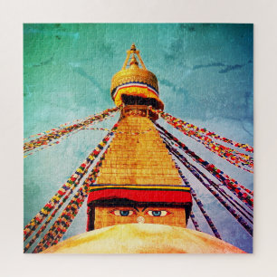 Boudhanath Stupa, Buddha Eyes, Himalaya/Nepal Legpuzzel