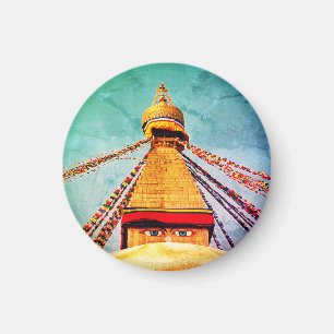 Boudhanath Stupa, Buddha Eyes, Himalaya, Nepal Magneet