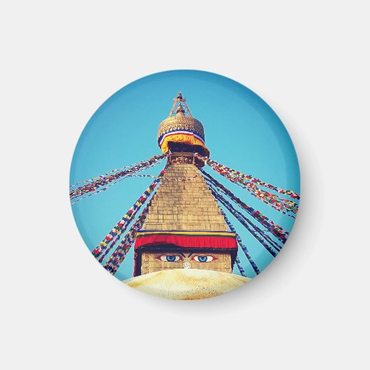 Boudhanath Stupa, Buddha Eyes, Himalaya, Nepal Magneet (Voorkant)