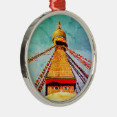 Boudhanath Stupa, Buddha Eyes, Himalaya, Nepal Metalen Ornament (Rechts)