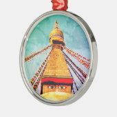 Boudhanath Stupa, Buddha Eyes, Himalaya, Nepal Metalen Ornament (Links)