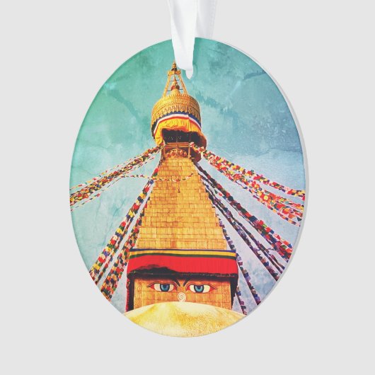 Boudhanath Stupa, Buddha Eyes, Himalaya, Nepal Ornament (voorkant)
