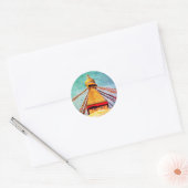 Boudhanath Stupa, Buddha Eyes, Himalaya, Nepal Ronde Sticker (Envelop)
