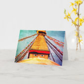 Boudhanath Stupa, Buddha Eyes, Kathmandu, Nepal Kaart (Gele Bloem)