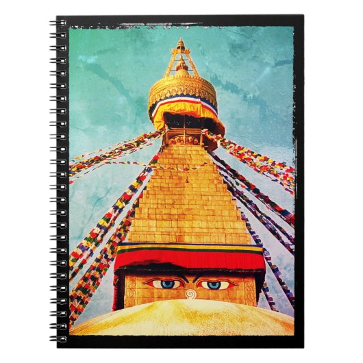 Boudhanath Stupa, Buddha Eyes, Kathmandu, Nepal Notitieboek (Voorkant)