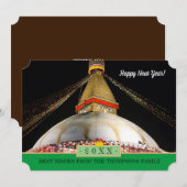 Boudhanath Stupa & Happy New Year! Kaart/20XX Feestdagenkaart (Voorkant / Achterkant)