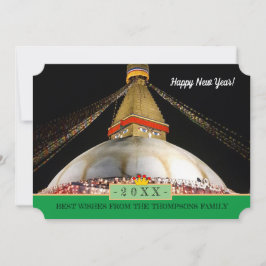 Boudhanath Stupa & Happy New Year! Kaart/20XX Feestdagenkaart