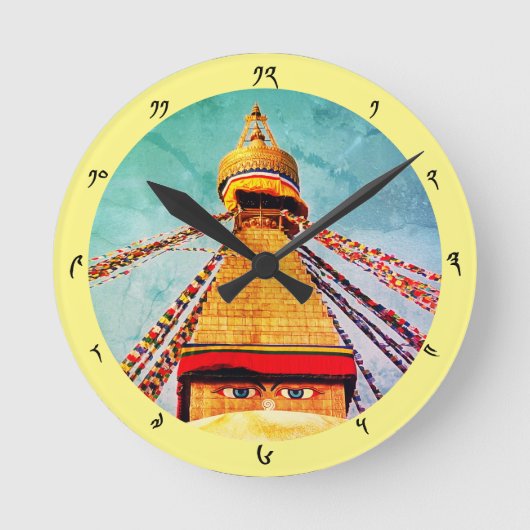 Boudhanath Stupa,  Himalaya, Nepal/Tibet Ronde Klok (Voorkant)