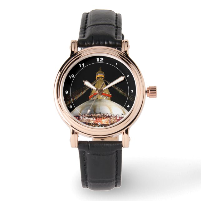 Boudhanath Stupa, Kathmandu bij nacht (horloge) Horloge (Voorkant)