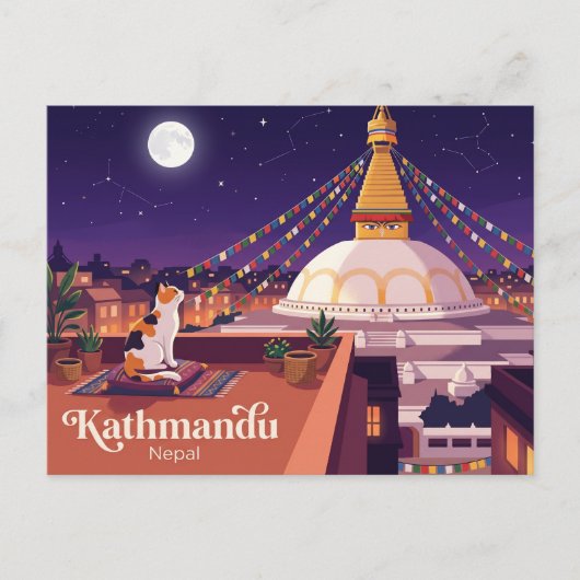 Boudhanath Stupa Nepal Briefkaart (Voorkant)