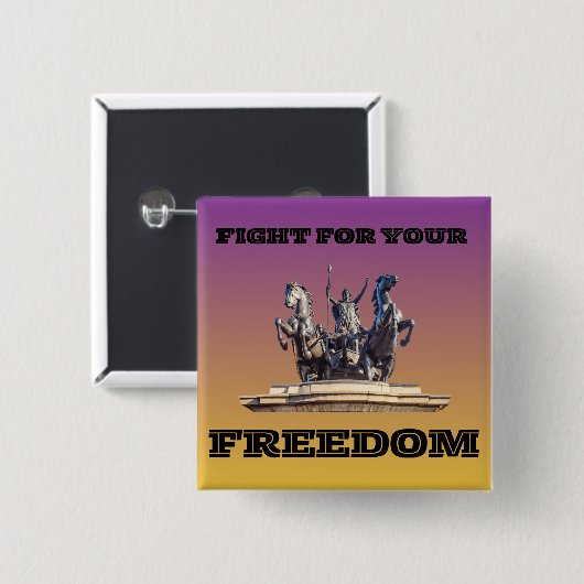 Boudicca Vierkante Button 5,1 Cm (Voorkant /achterkant)